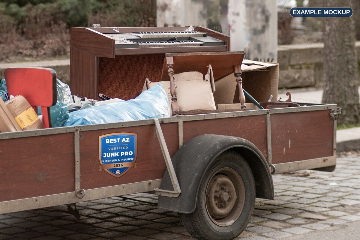 Example Shield decal on the side of a utility trailer