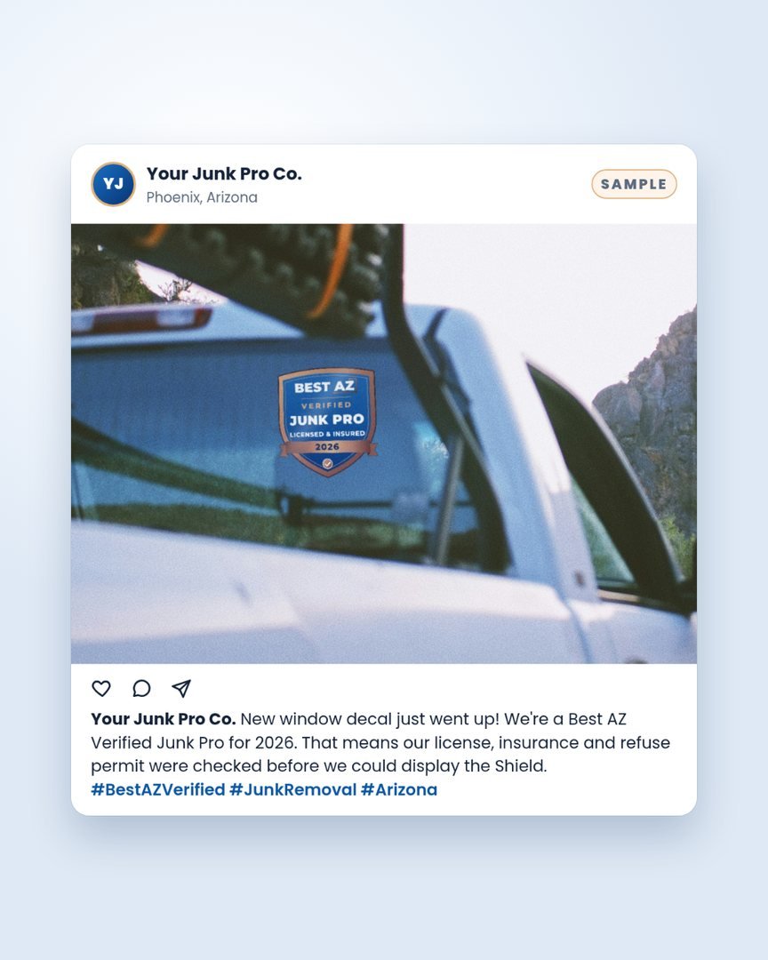 Example feed post showing a Shield decal on a truck window