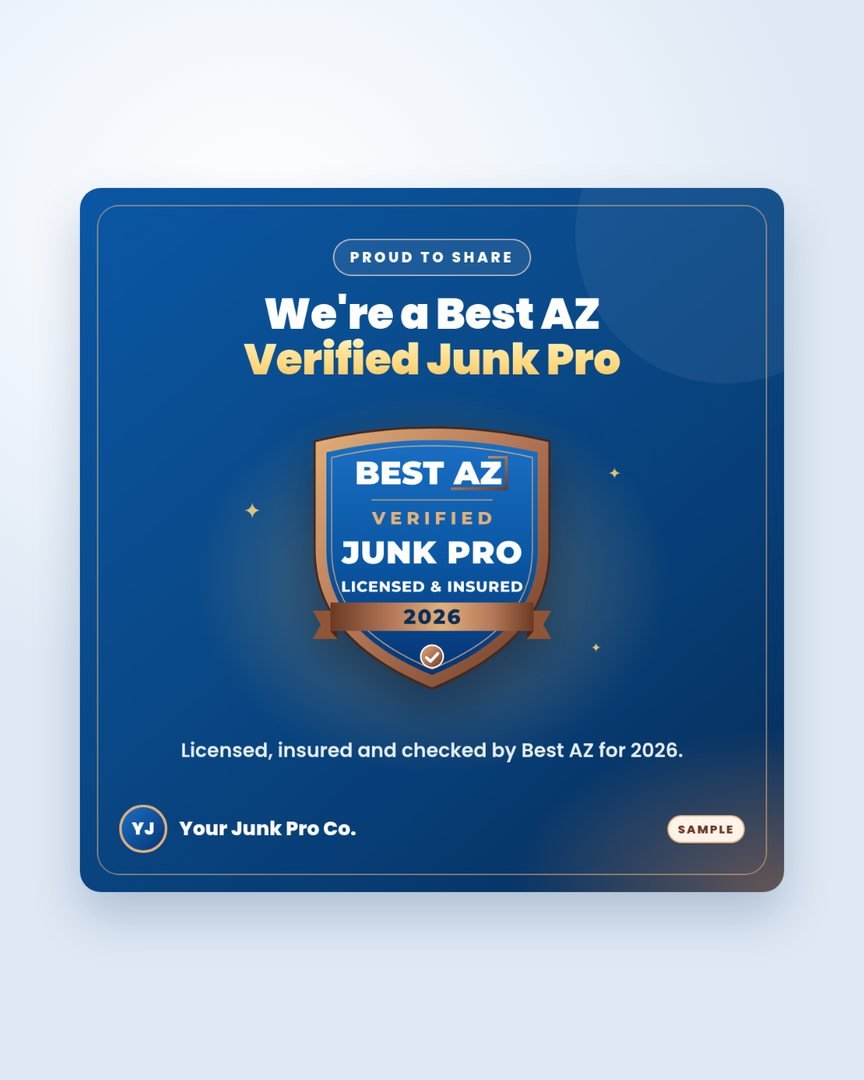 Example social post announcing a Best AZ Verified Junk Pro