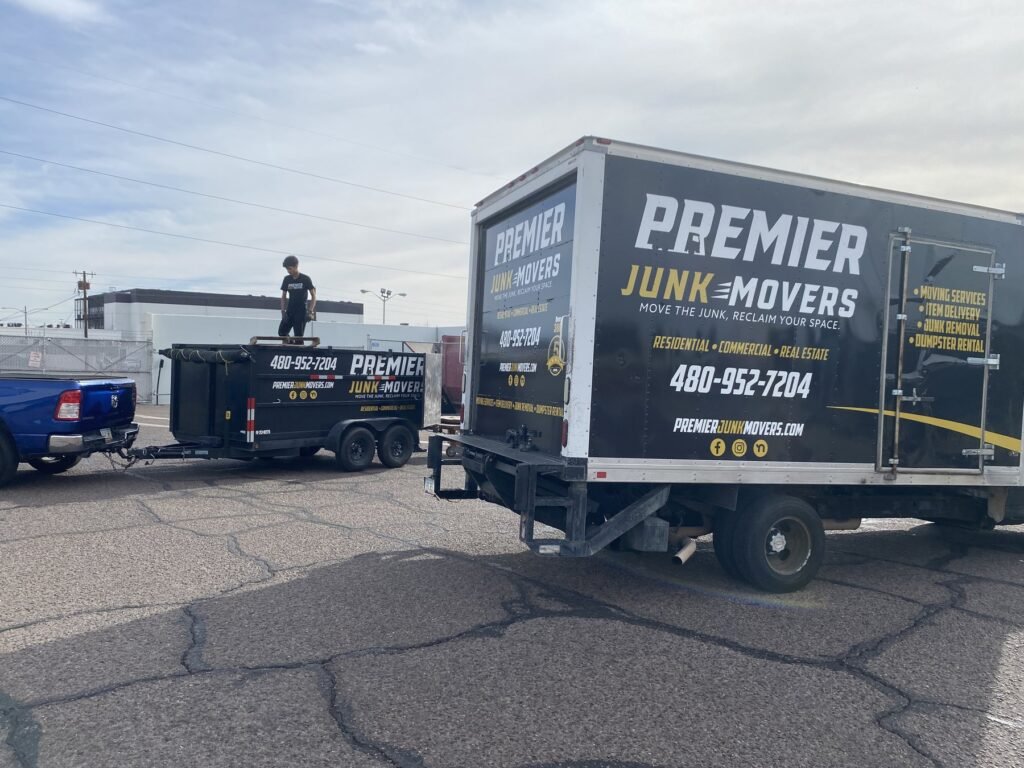 Premier Junk Movers box truck and trailer fleet